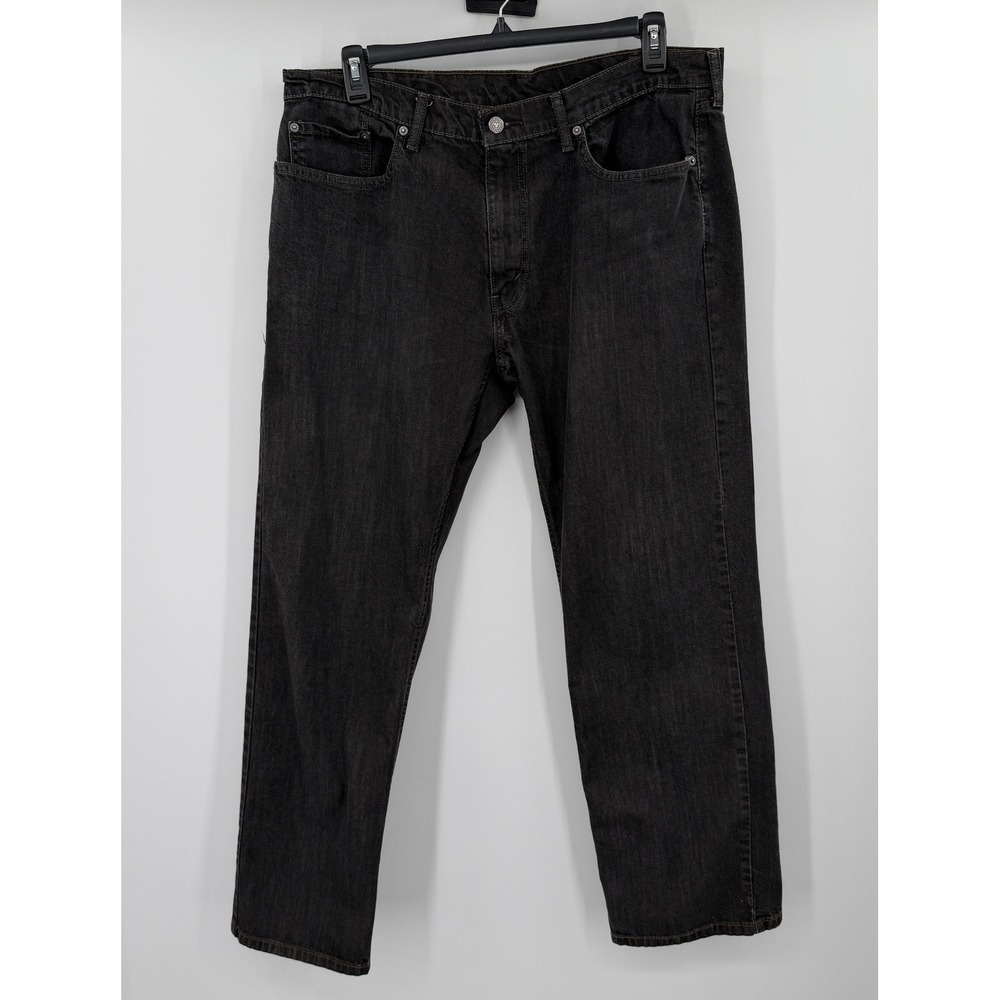Levis 559 Relaxed Straight Jeans Mens 38x32 Black Faded Denim Pants